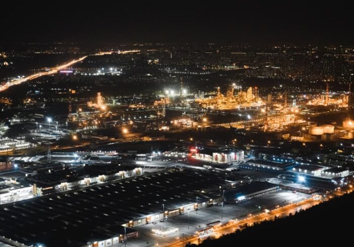 Панорама ночной Москвы из самолета Cessna 172 на экскурсии от "Captour"