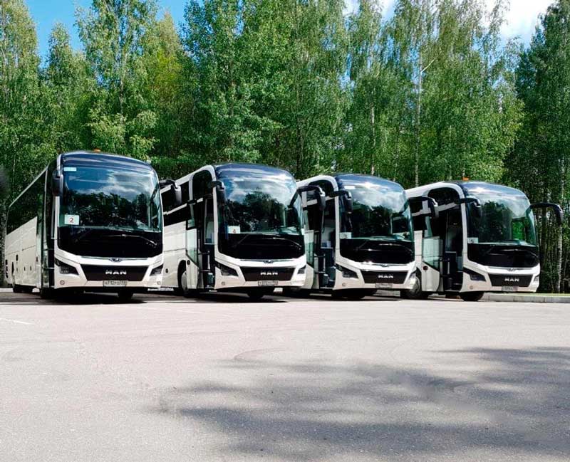 Автобусы MAN для обзорной экскурсии по Москве от экскурсионного бюро "Captour"