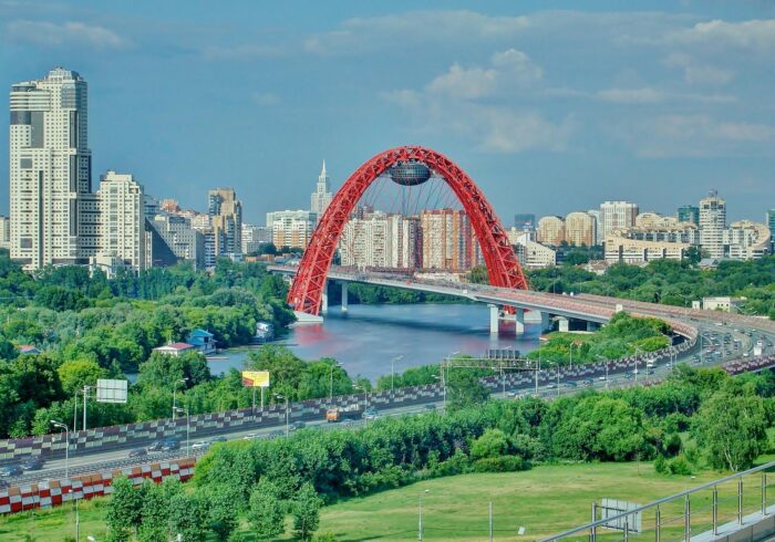 Мост Москвы на вертолетной прогулки от Экскурсионного бюро "Captour"